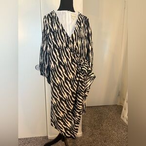 Stylish Zebra Print Long Sleeve Dress